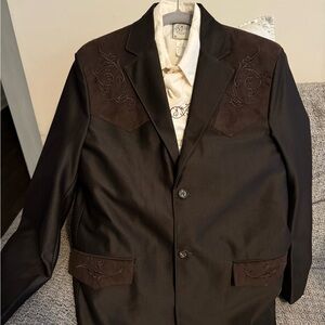 Brown Western Wear Blazer with embroidery detalling …